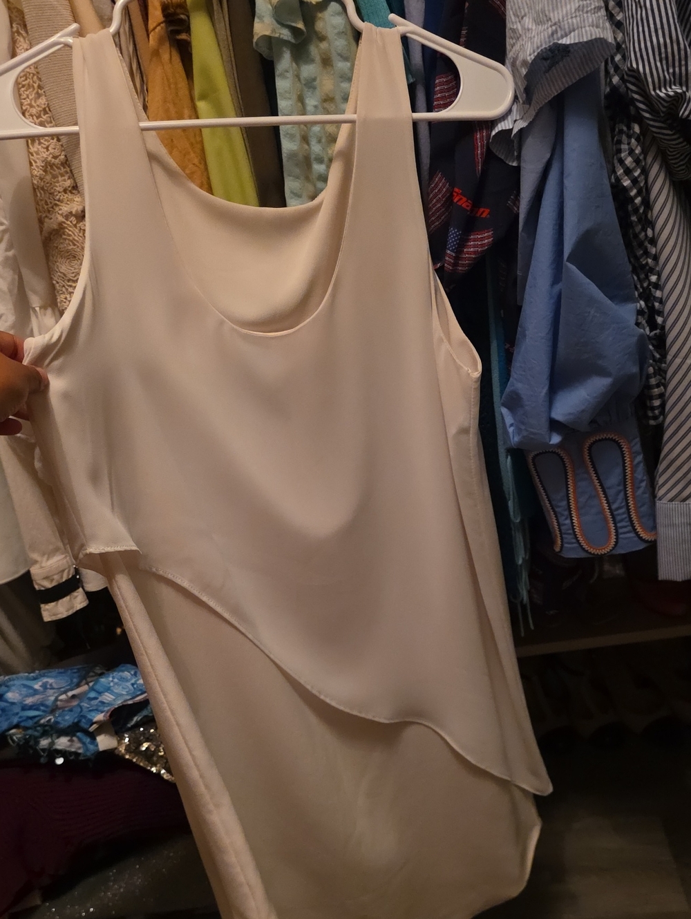 Women's Cream Layered Sleeveless Dress
